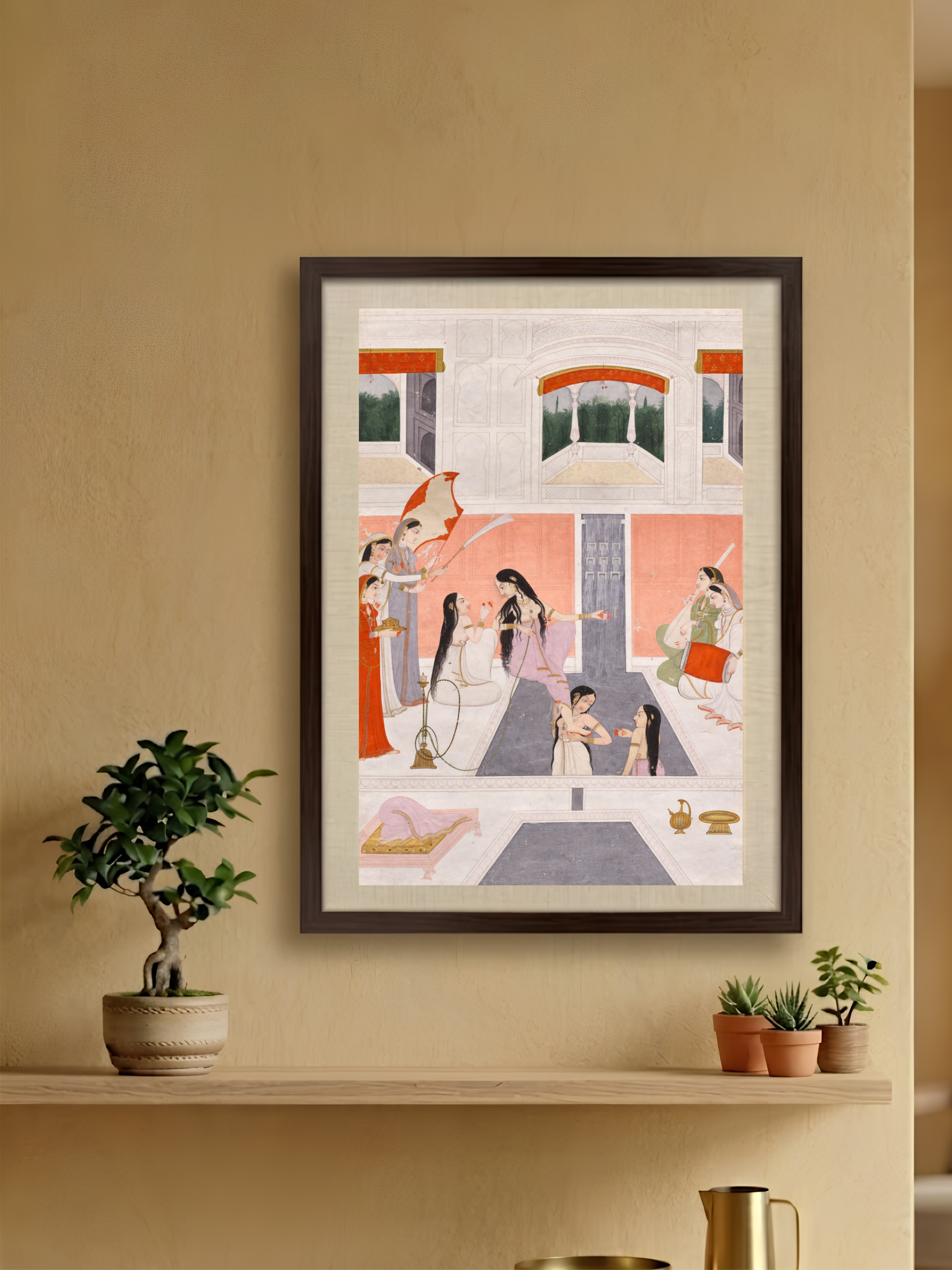 'Palace Women Enjoying Music by a Cascade' Canvas Cloth Print, c.1780