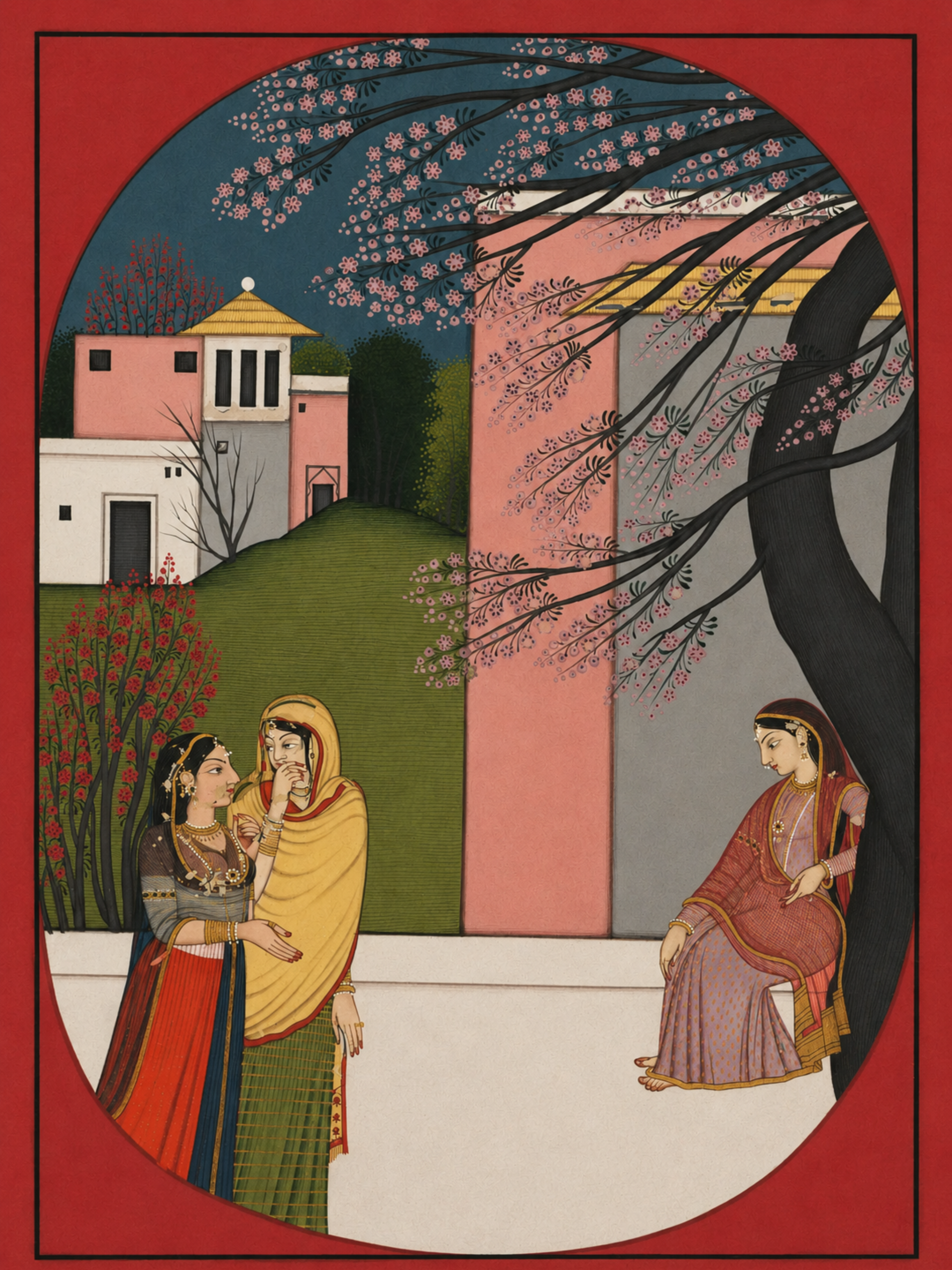 'The Lovelorn Heroine, from a Sat Sai of Bihari' Canvas Cloth Print, c.1785
