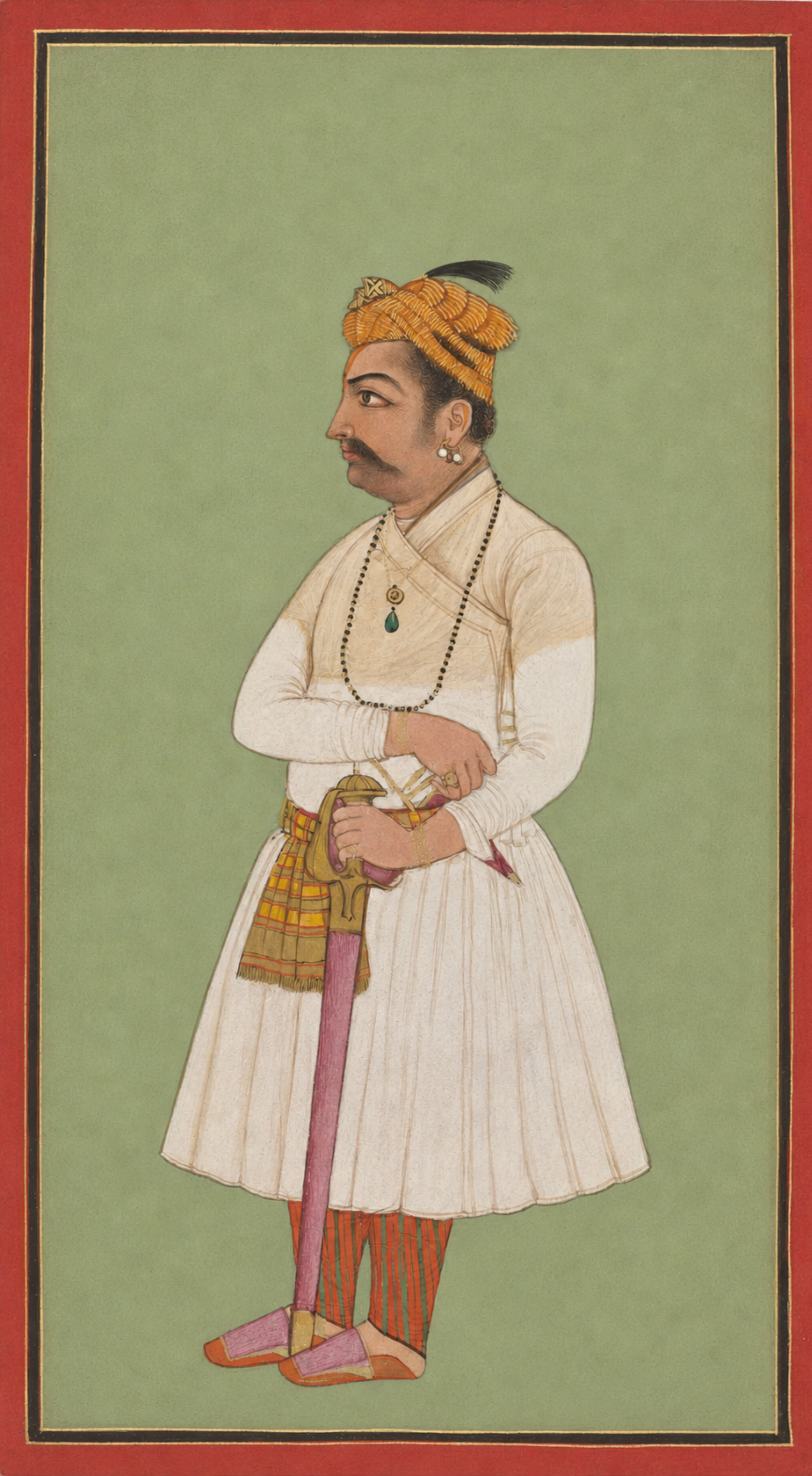 'Raja Hari Sen of Mandi' Canvas Cloth Print, c.1650