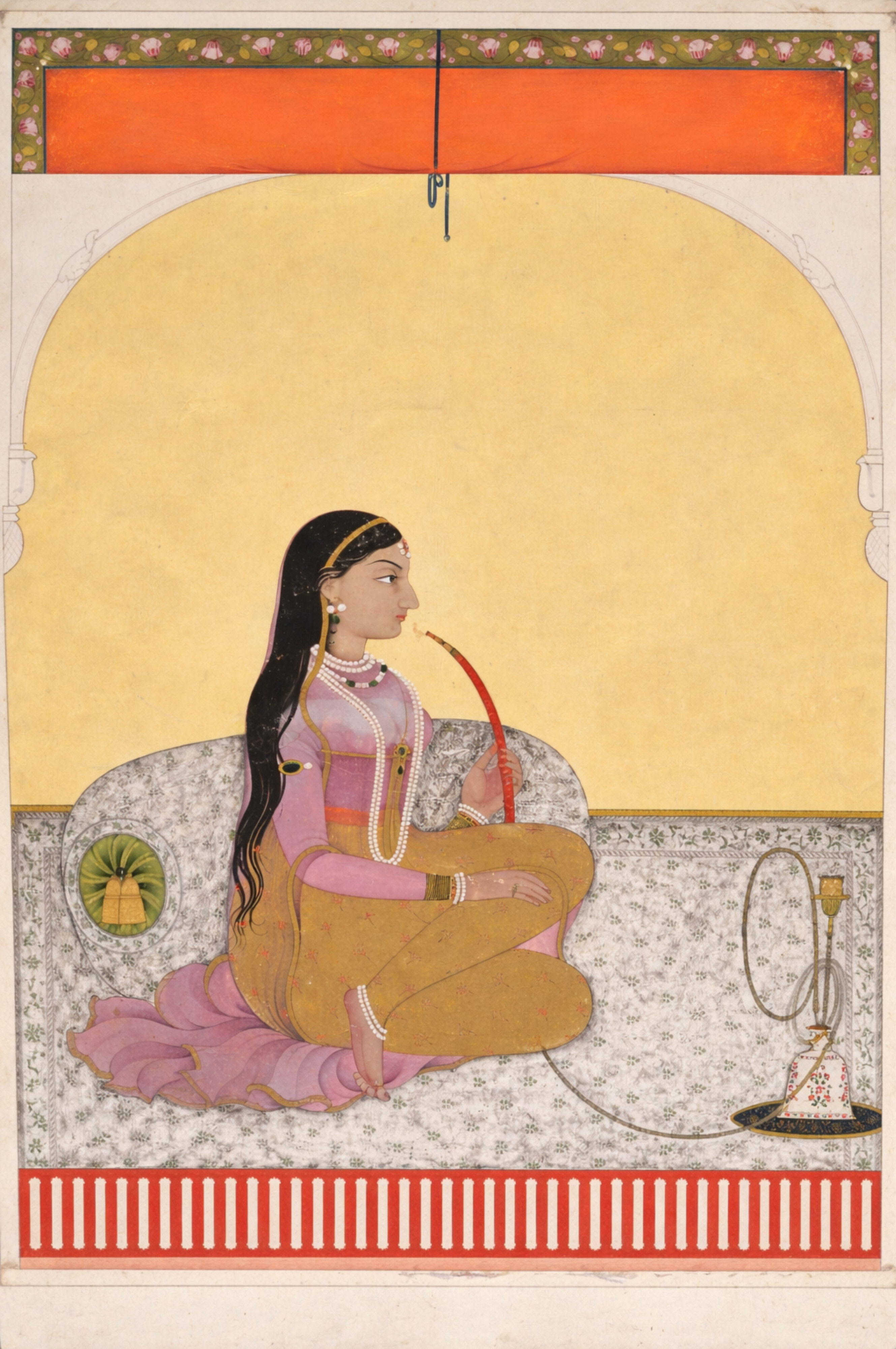 'Princess Smoking a Hookah' Canvas Cloth Print, c.1760