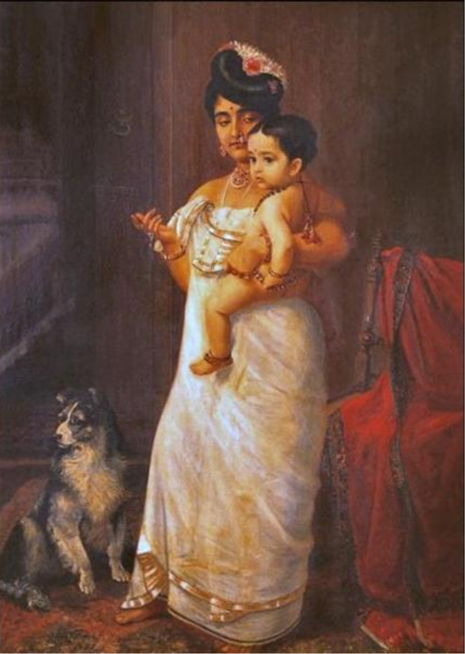 Raja Ravi Varma – "There Comes Papa" (1893): A Portrait of Domestic Affection