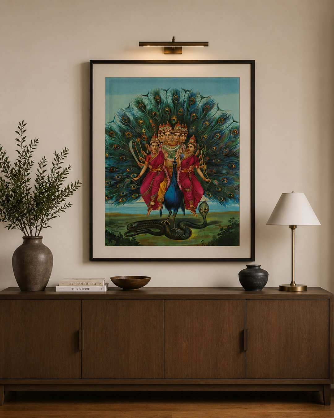 Raja Ravi Varma – "Murugan": The Six-Faced God of Victory and Divine Wisdom