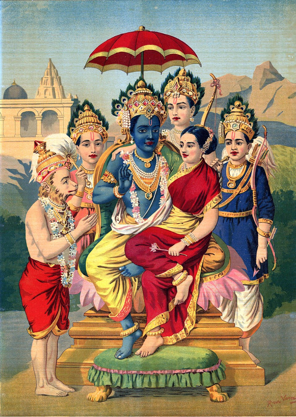 Raja Ravi Varma – "Ramapanchayan": The Divine Court of Ayodhya