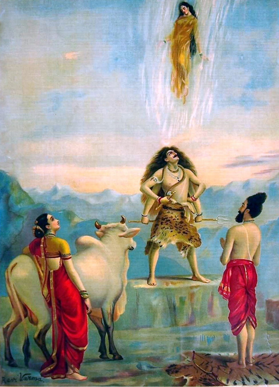 Raja Ravi Varma – "Ganga Avataran" (Descent of Ganga): The Celestial River's Journey to Earth