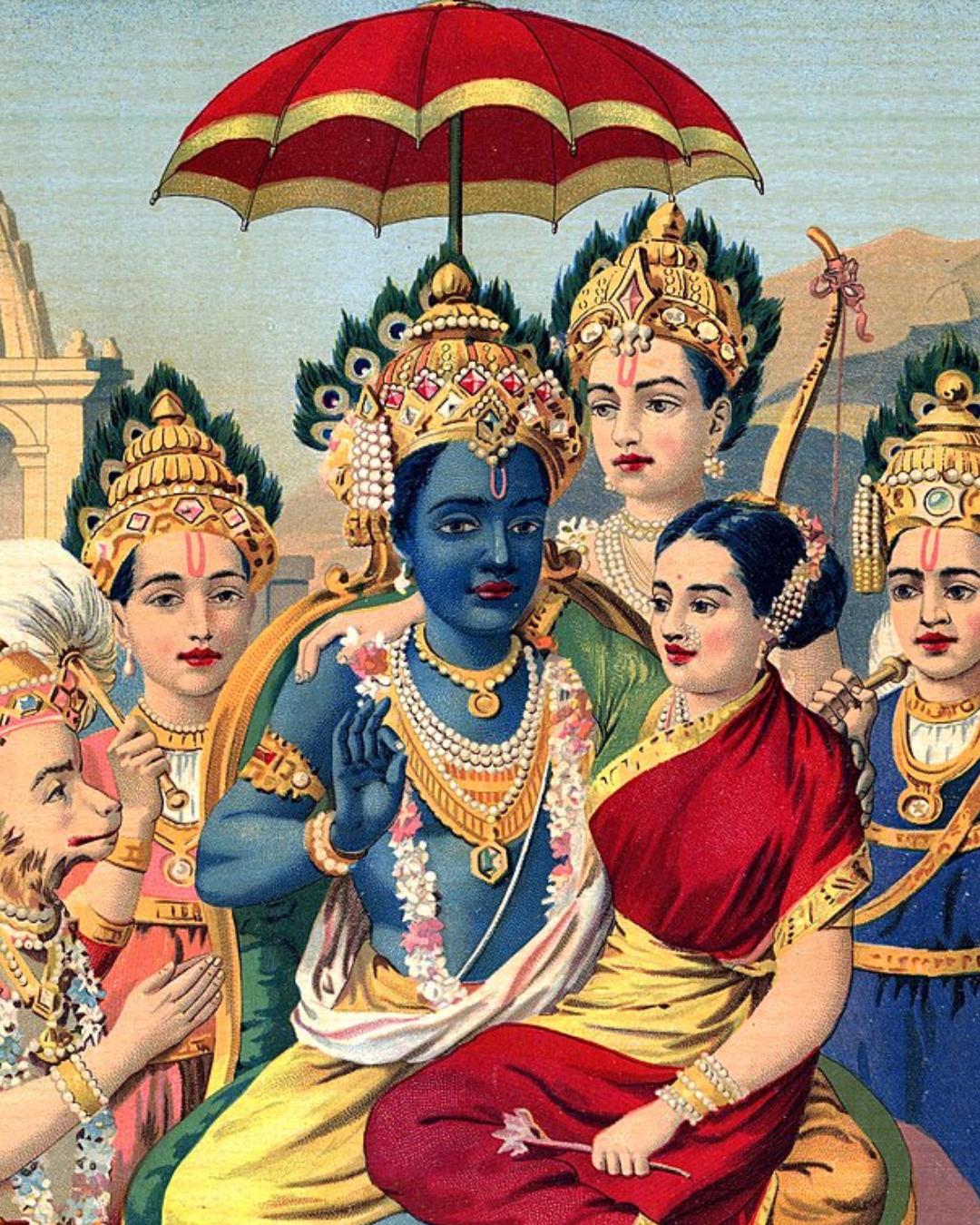 Raja Ravi Varma – "Ramapanchayan": The Divine Court of Ayodhya