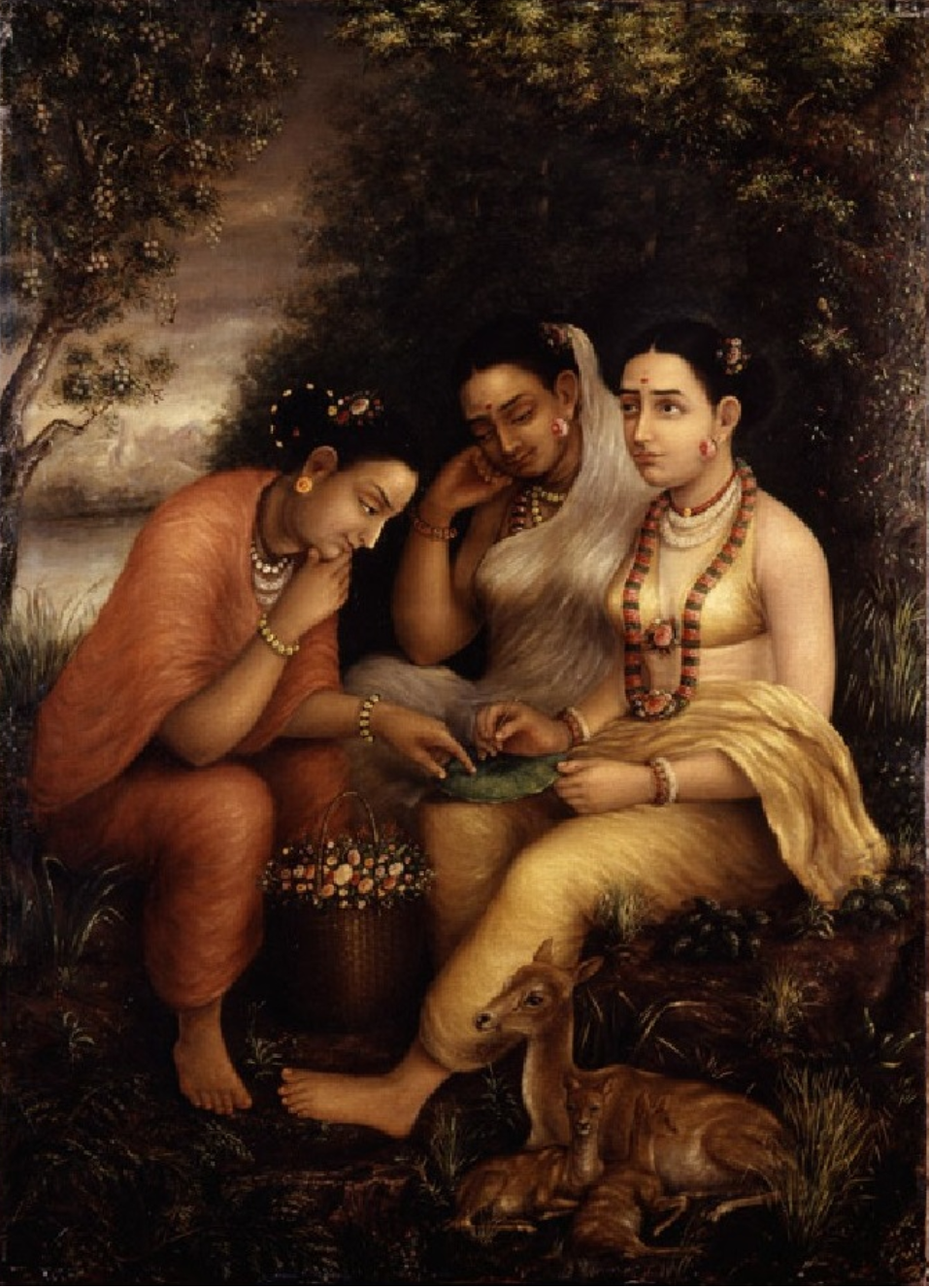Raja Ravi Varma – "Shakuntala Patralekhana" (1876): A Love Letter Etched on a Lotus Leaf