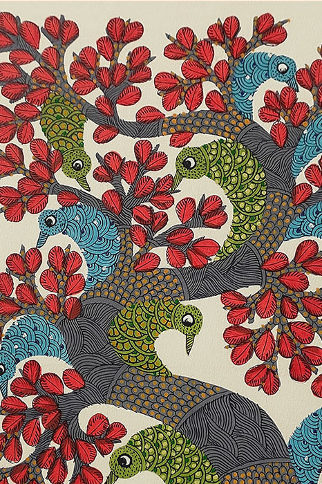 Rakta Vriksha - "Crimson Canopy" Gond Art