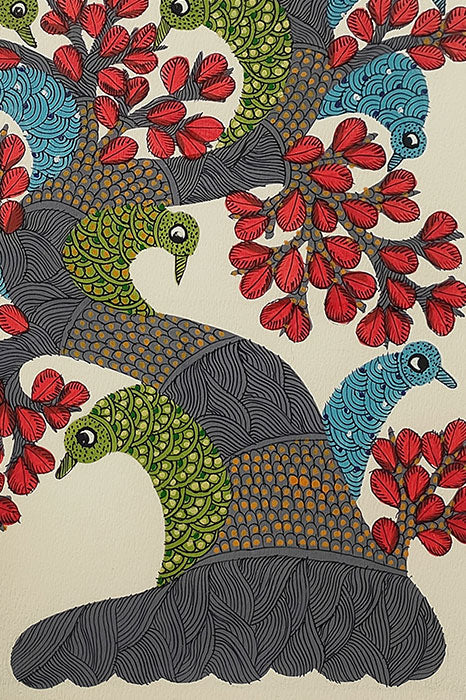 Rakta Vriksha - "Crimson Canopy" Gond Art