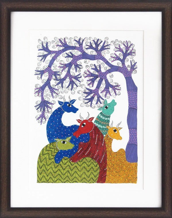 Rang Mriga Vana – "Forest of Chromatic Deer" Gond Art