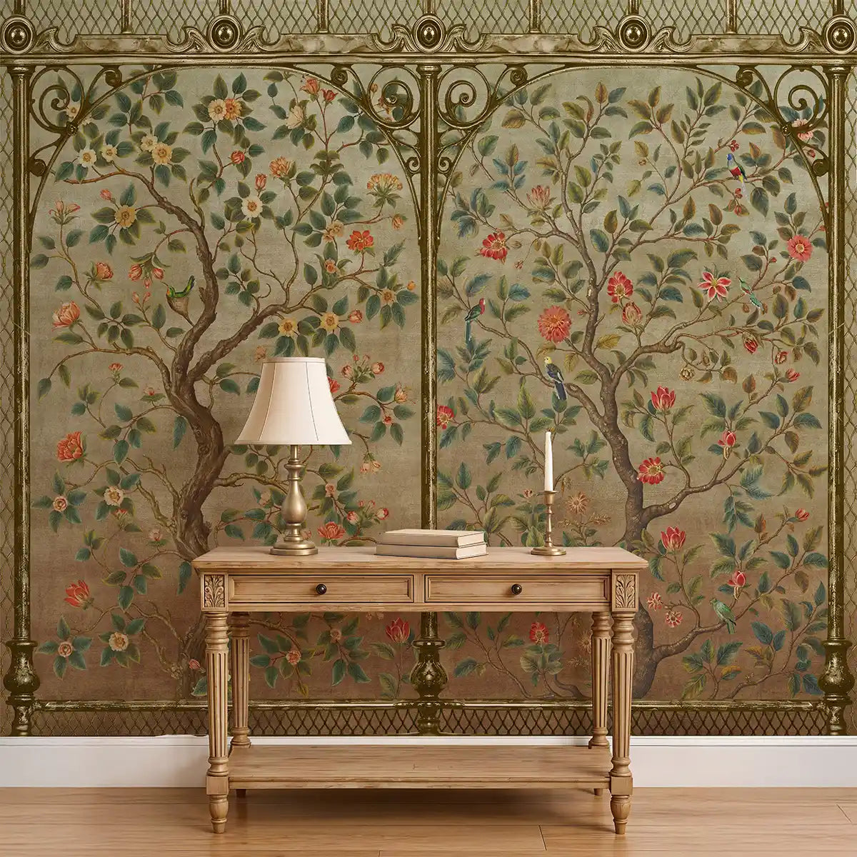 Garden Reverie: “Royal Garden Chinoiserie” Wallpaper