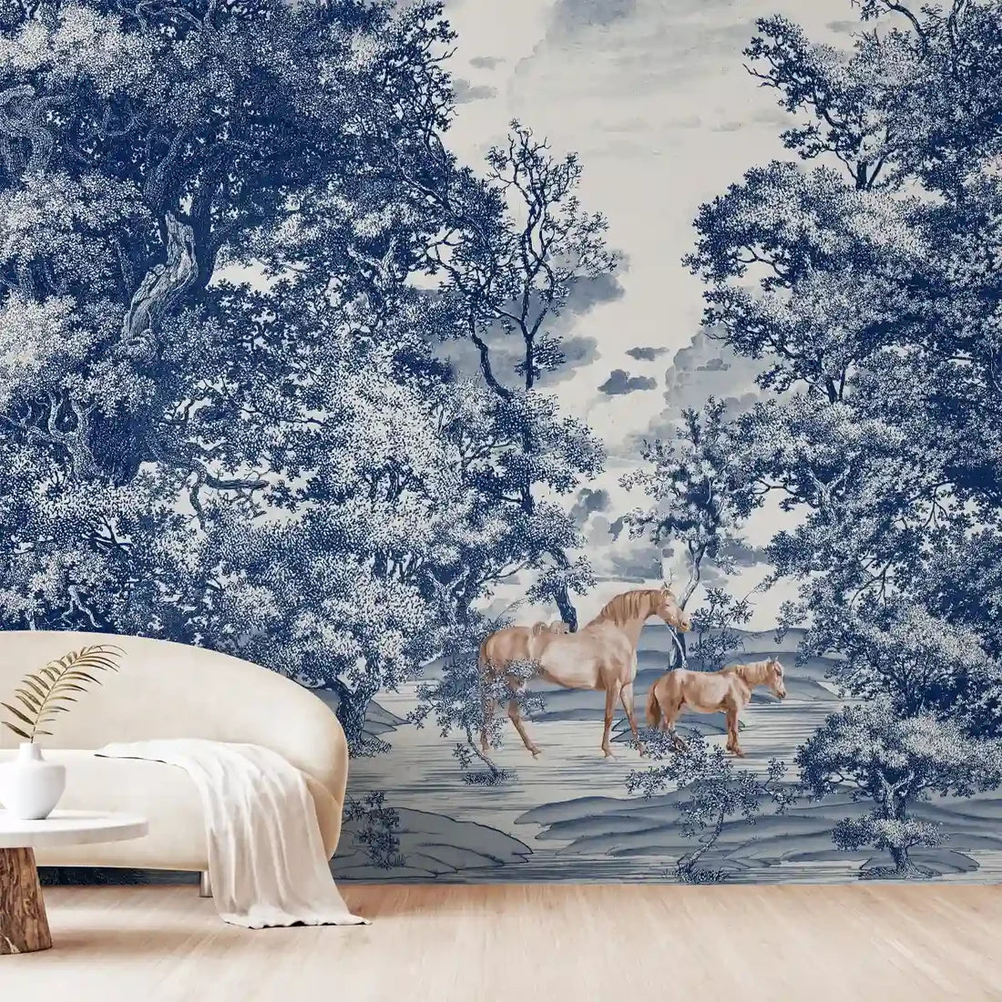 Blue Country Reverie: “Rustic Reverie” Wallpaper