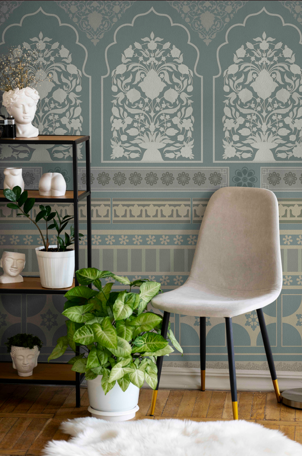 Jaali Echoes: "Indian Tile" Wallpaper