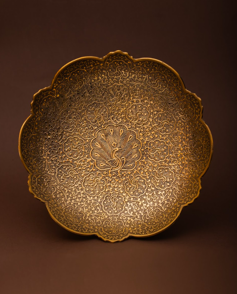 Ornate Fruit Bowl in Brass