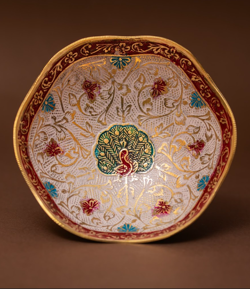 Brass Fruit Bowl Set of 4: Festival Bloom