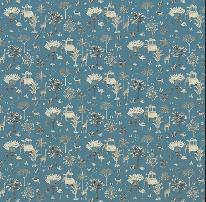 Vintage Indigo: "Indigo Echoes" Wallpaper