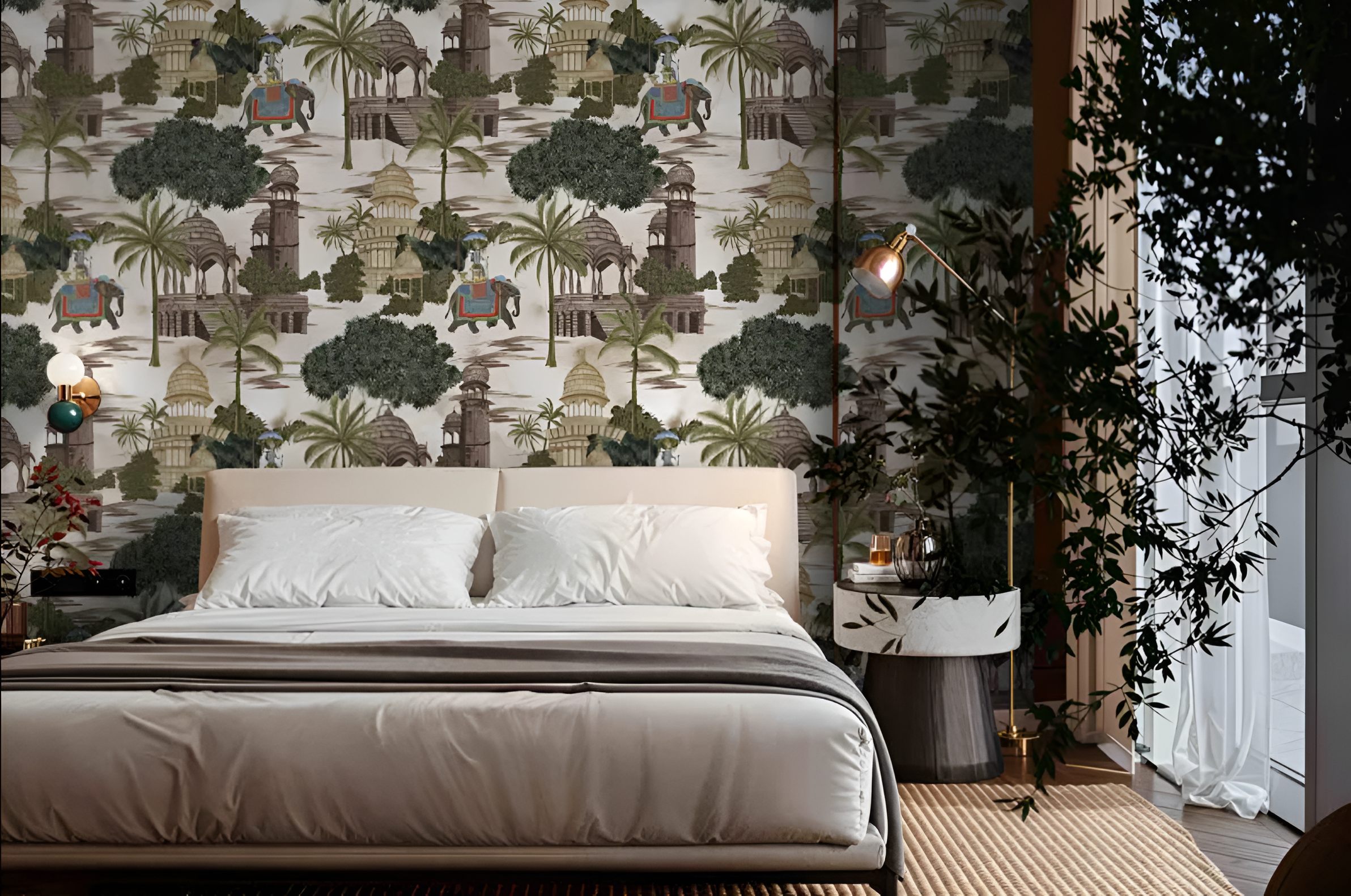 Palatial Echoes: "Hathi Mahal" Wallpaper