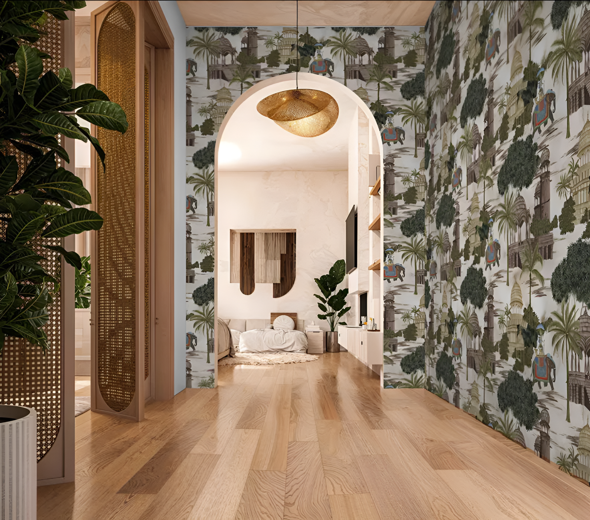 Palatial Echoes: "Hathi Mahal" Wallpaper