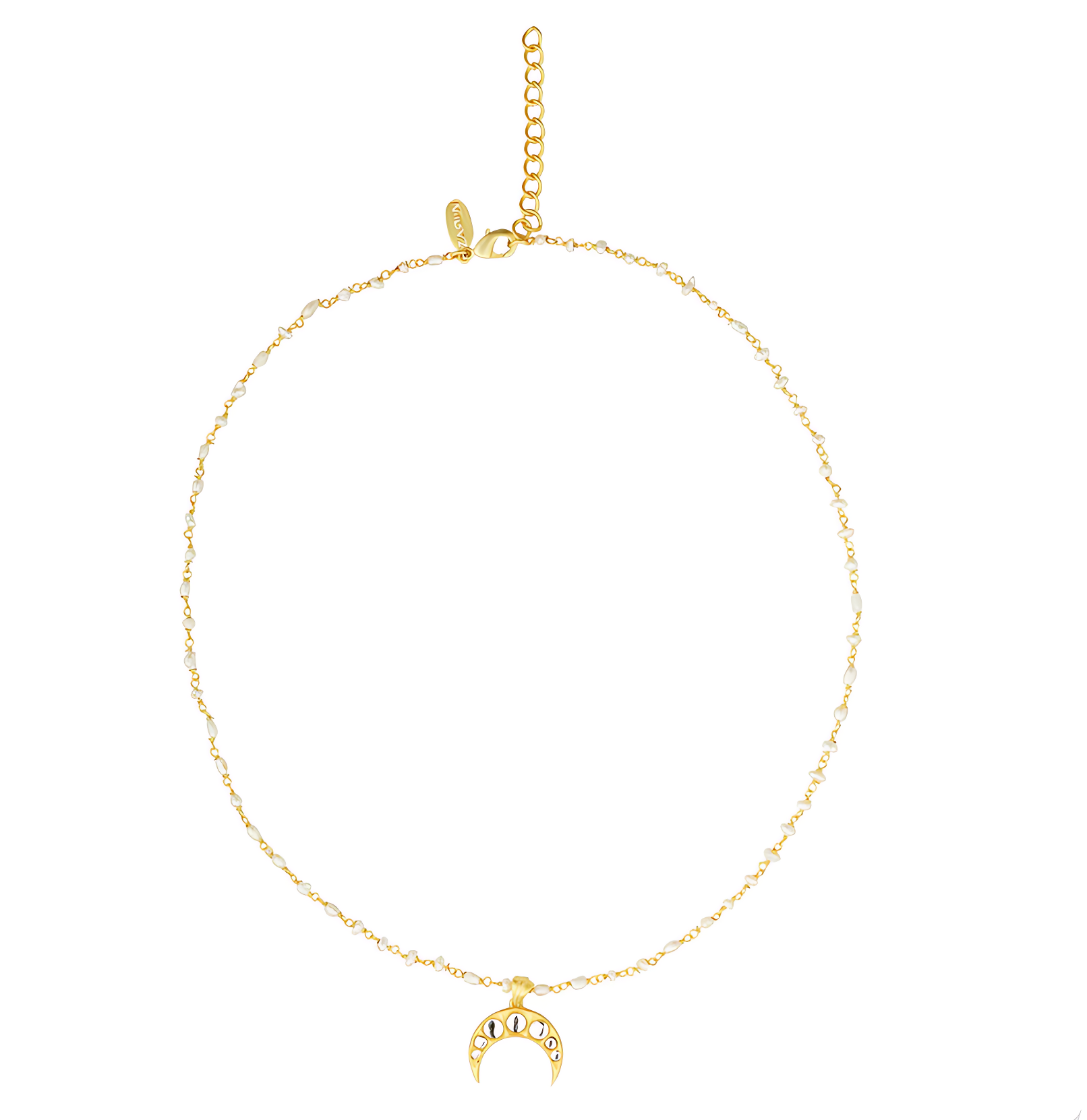 Chaand ka Nagma Necklace with Mirror Polki and Pearls