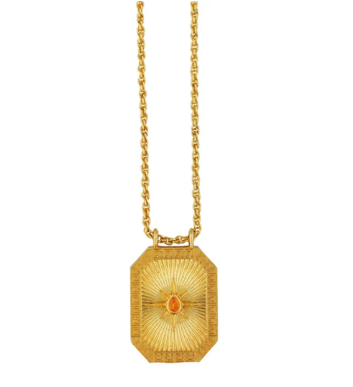Scorpio Zodiac Tablet Reversible Necklace with Citrine