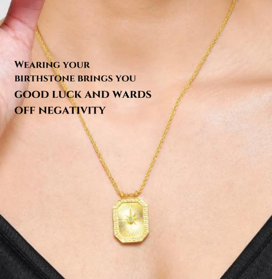 Taurus Zodiac Tablet Reversible Necklace with Chrysoprase