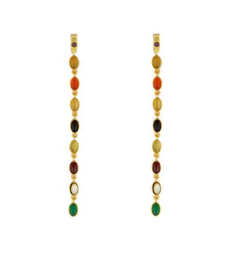 Power chain Navratan earrings