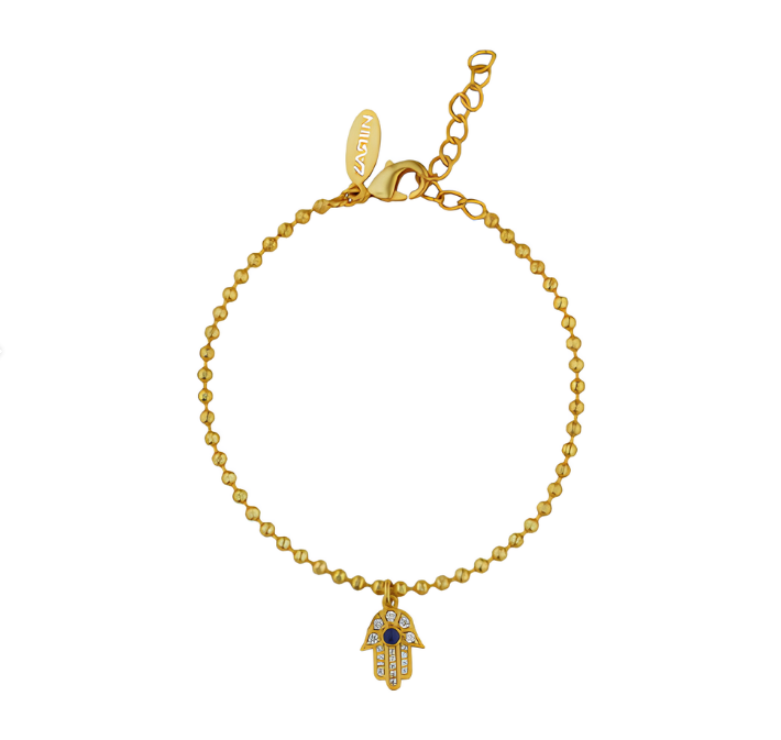 Protection Bracelet Set with Hamza Hand Bracelet and Evil Eye Bracelet