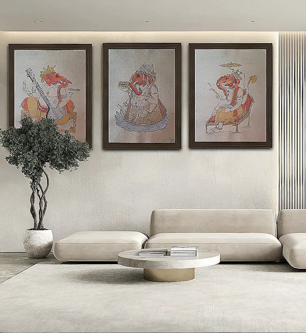 Handmade Ganesha Painting: Hindu God of Luck