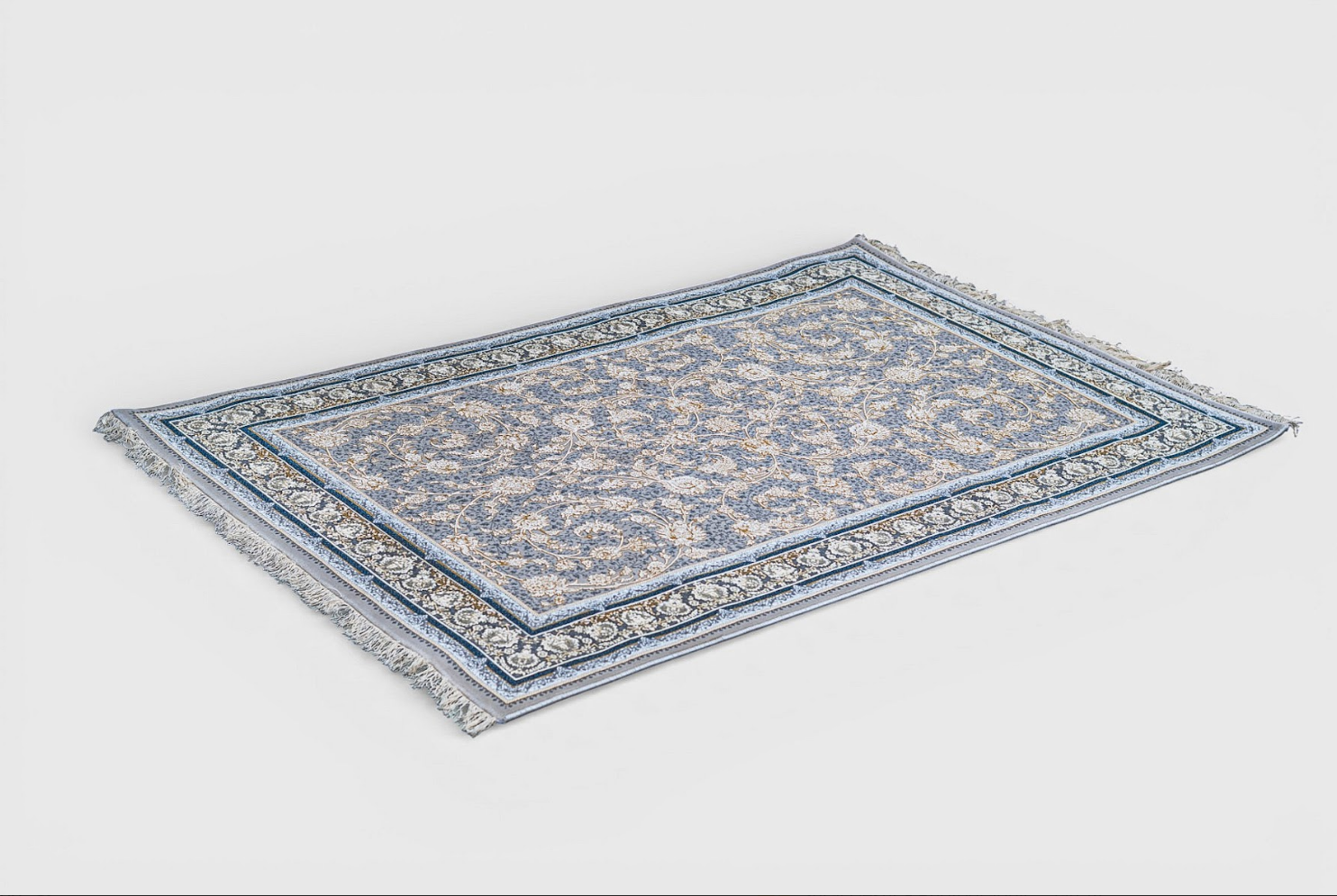 Afsaneh Silk All-Over Floral Rug – Kashmiri Inspired Vine Weave
