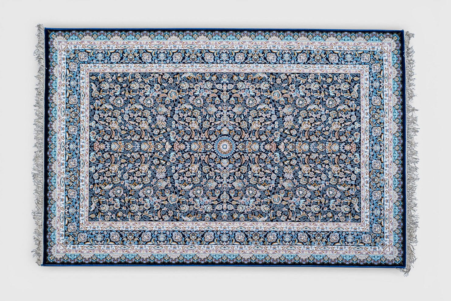 Mehrnaz Silk Medallion Rug – Kashmiri Inspired Floral Weave