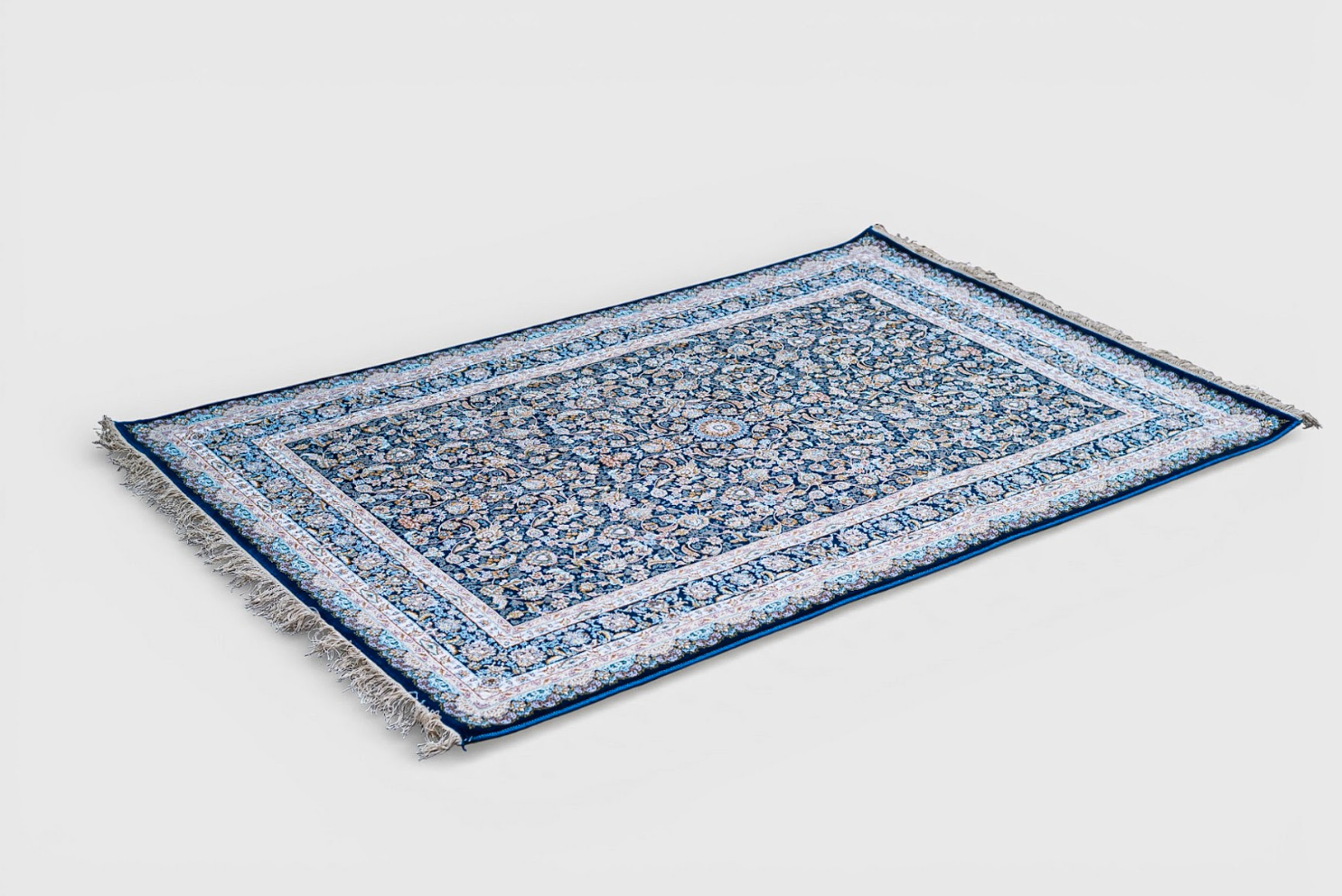 Mehrnaz Silk Medallion Rug – Kashmiri Inspired Floral Weave