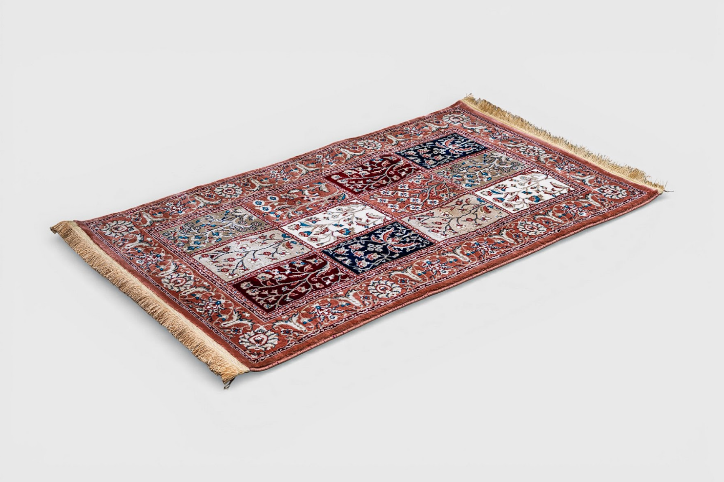 Zarbaft Patchwork Silk Rug – Kashmiri Inspired Panel Design