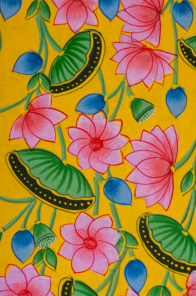 Golden Lotus Garden - Pichwai Painting