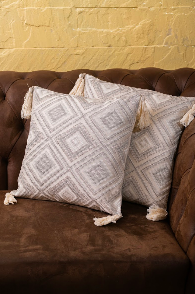 Ivory Rhythm Geometric Cushion Covers - Set of Four