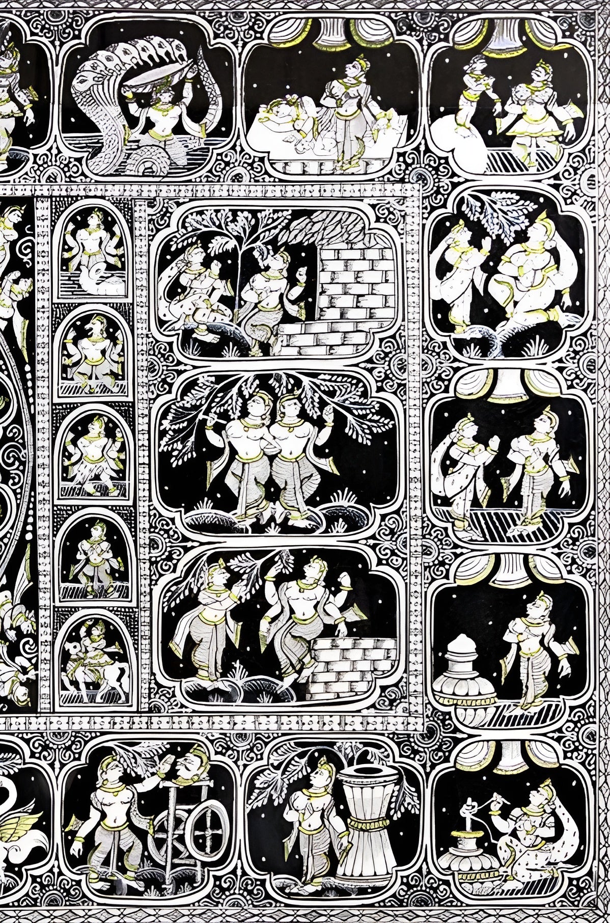 Bala Krishna Life Story at Brindavan - Orissa Pattachitra Painting