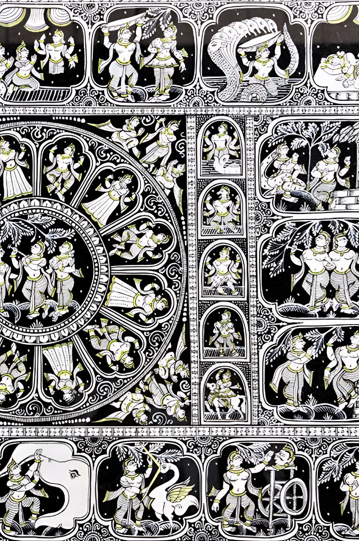 Bala Krishna Life Story at Brindavan - Orissa Pattachitra Painting