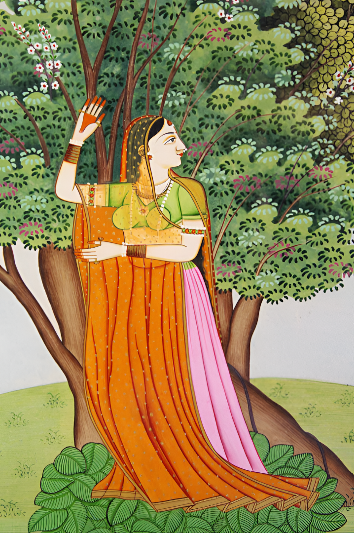 Nayika Beneath the Tree – A Kangra Miniature
