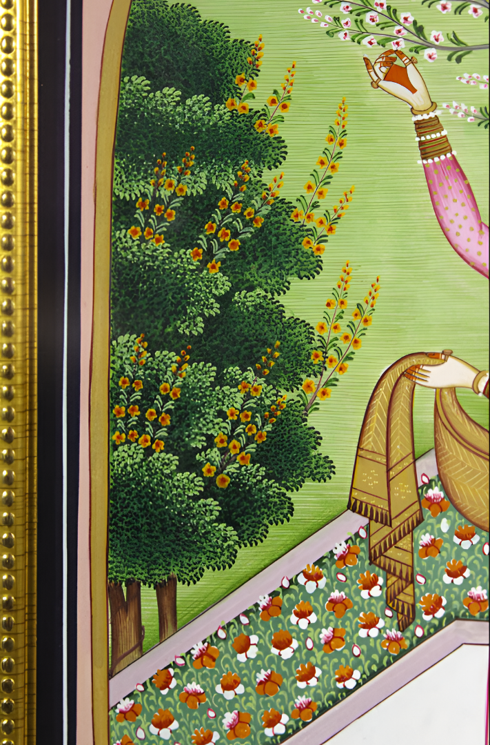 Garden Reverie – A Kangra Miniature