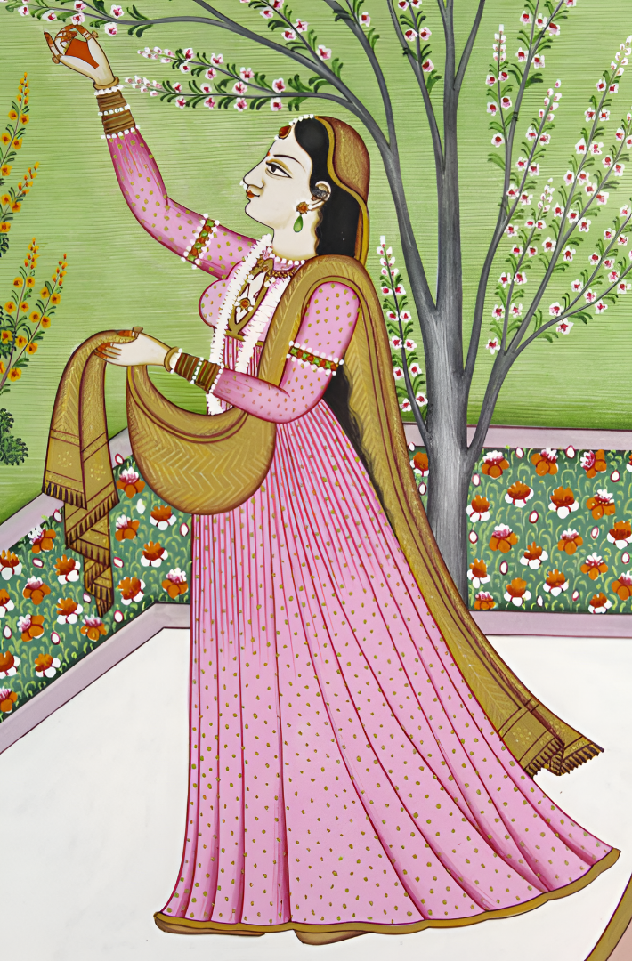 Garden Reverie – A Kangra Miniature