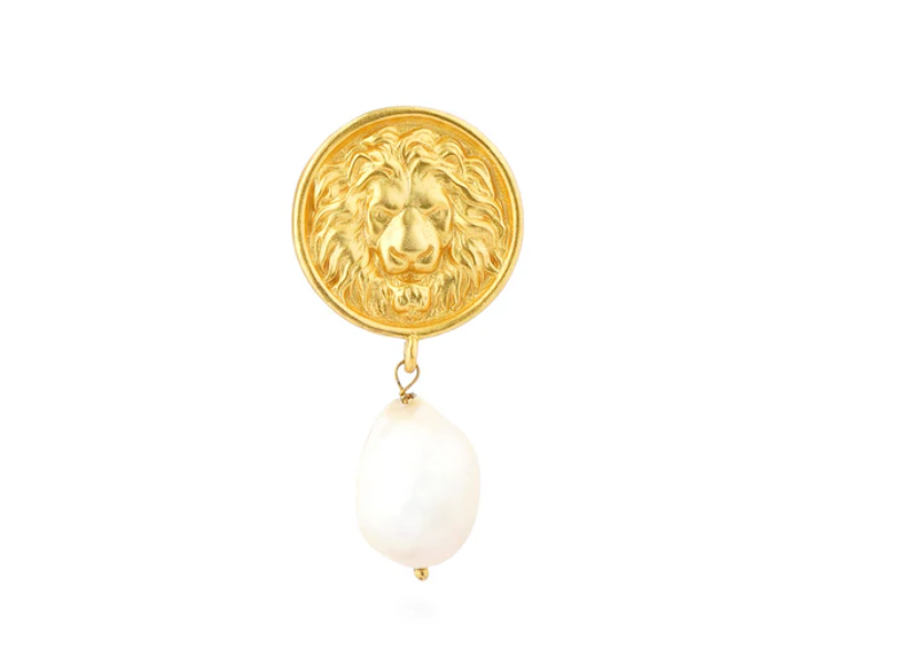 Roaring to Go Pearl Brooch