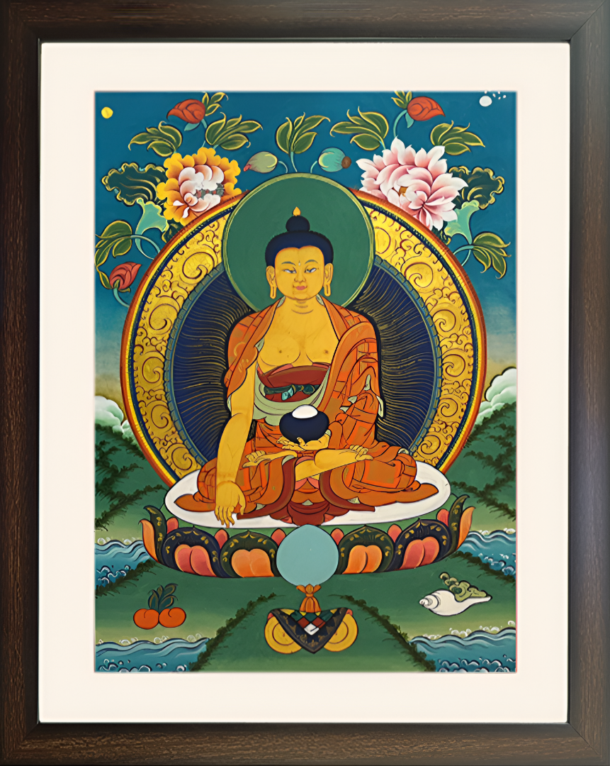 Shakyamuni in Enlightenment – Ladakh Thangka Painting