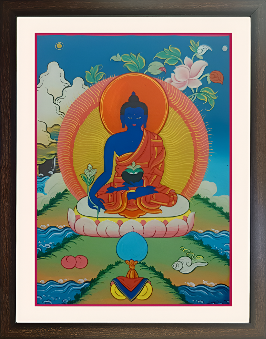 Bhaisajyaguru: The Healing Presence - Ladakh Thangka Painting