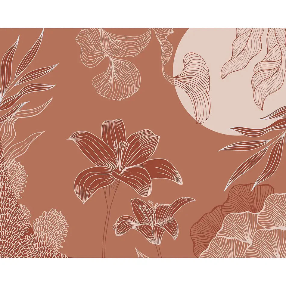 Ephemeral Bloom: “Bagicha” Sienna Wallpaper