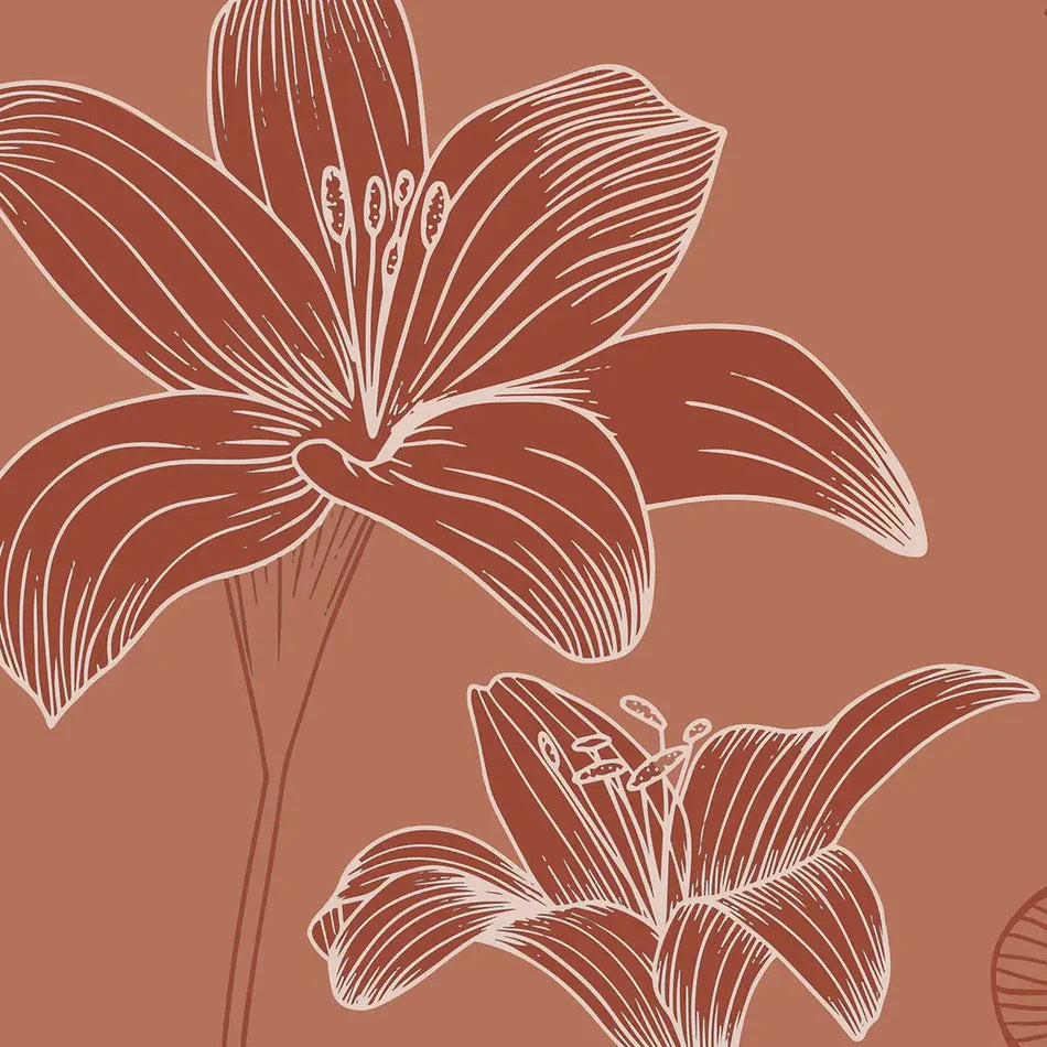 Ephemeral Bloom: “Bagicha” Sienna Wallpaper