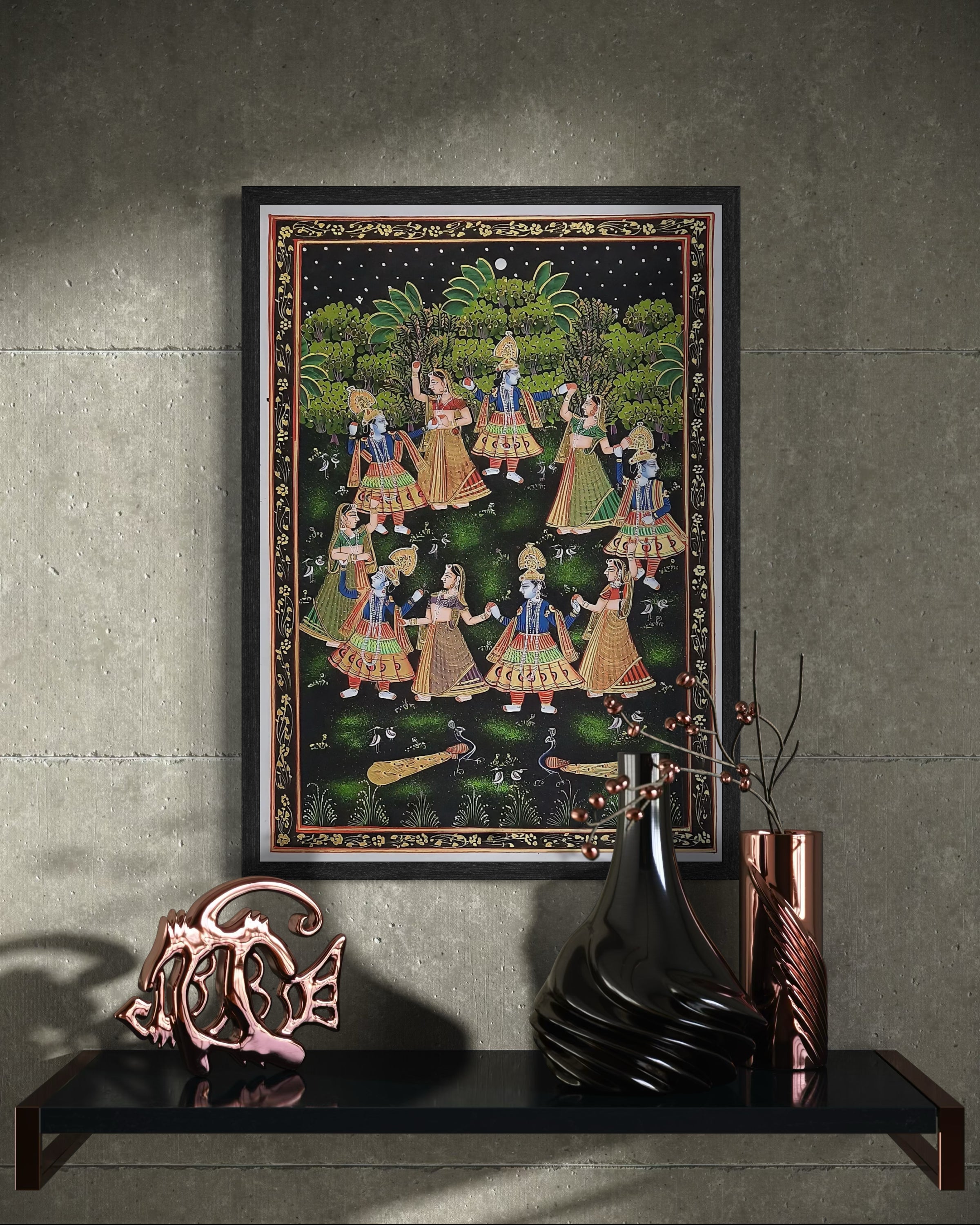 Miniature- Divine Radha Krishna Painting of Love