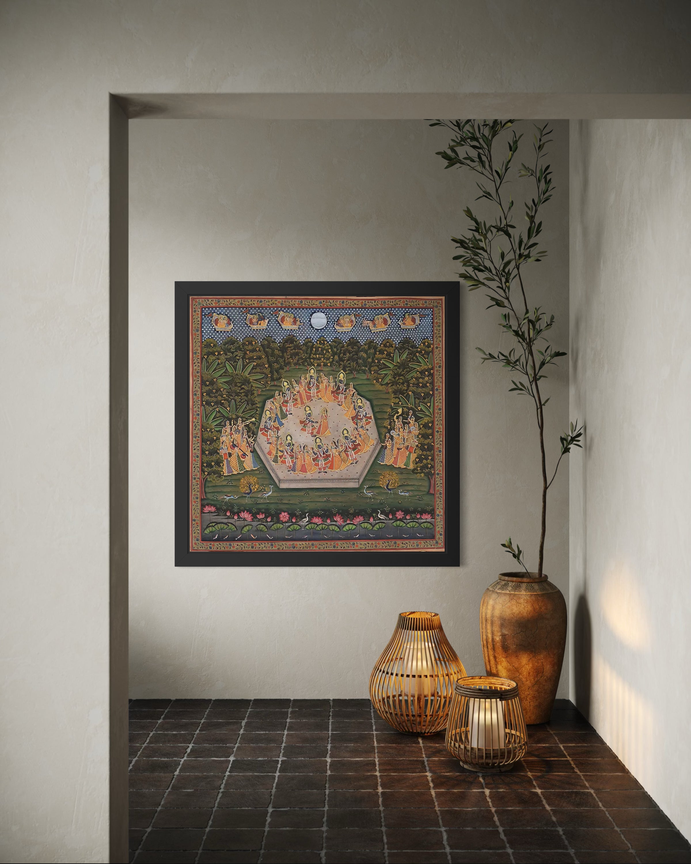 Pichwai- Radha Krishna Raas Leela- in 24k Gold