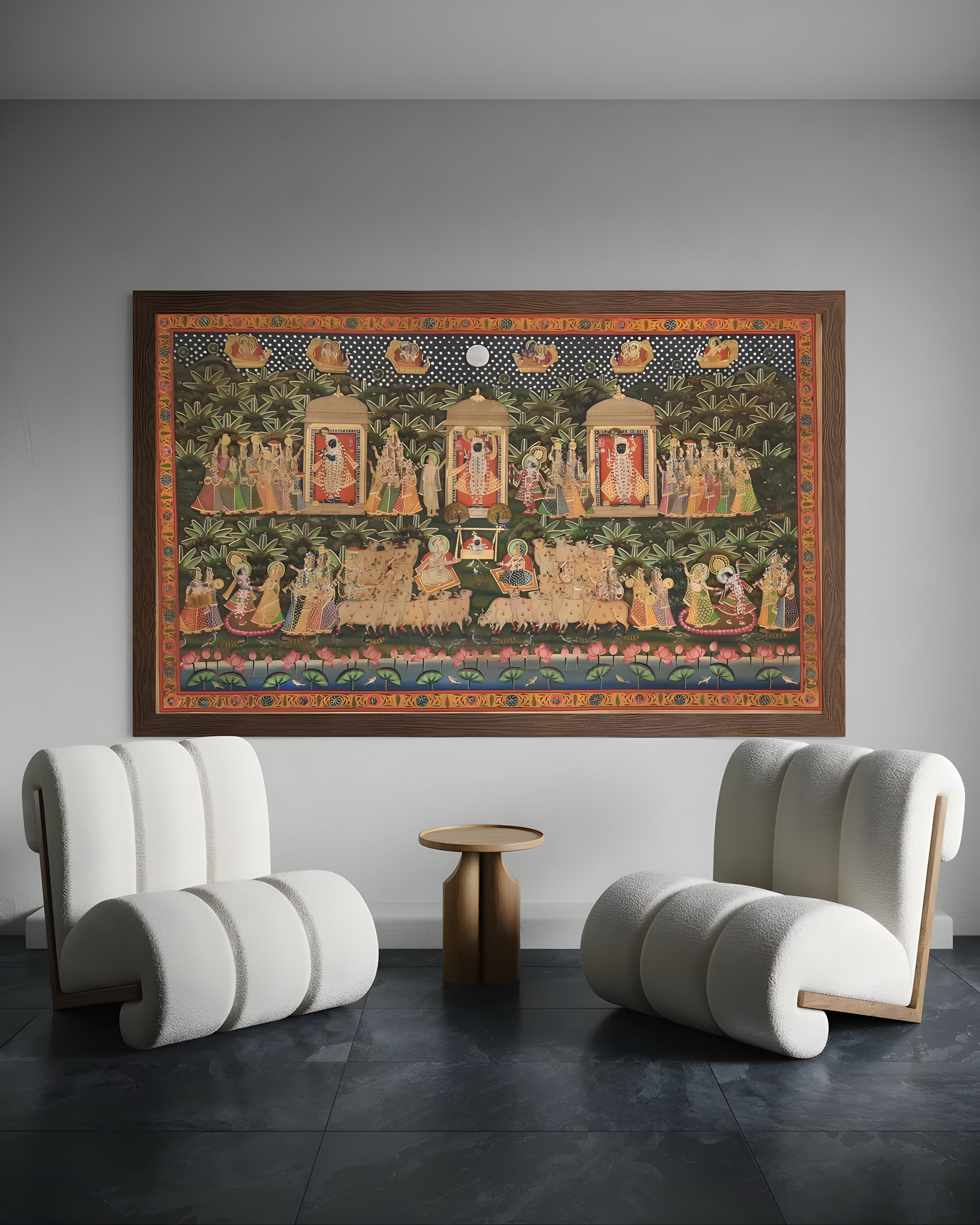 Pichwai Painting – Antique Lord Shrinathji in 24k Gold