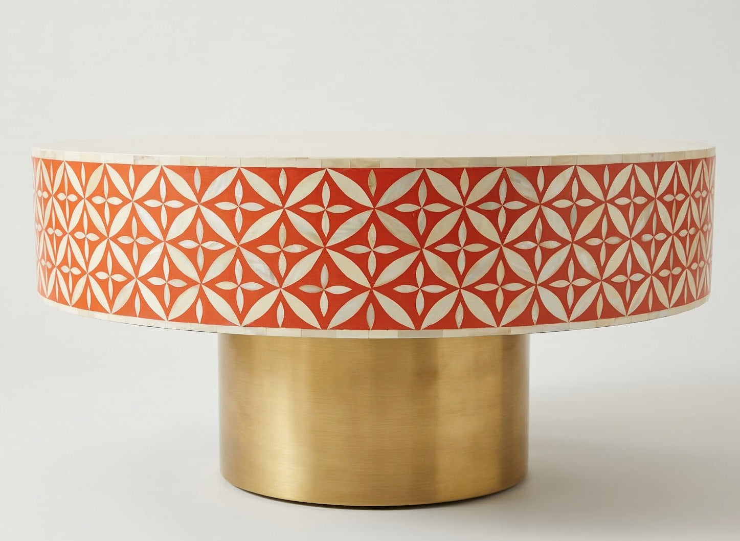 Sunburst Mosaic Bone Inlay Coffee Table
