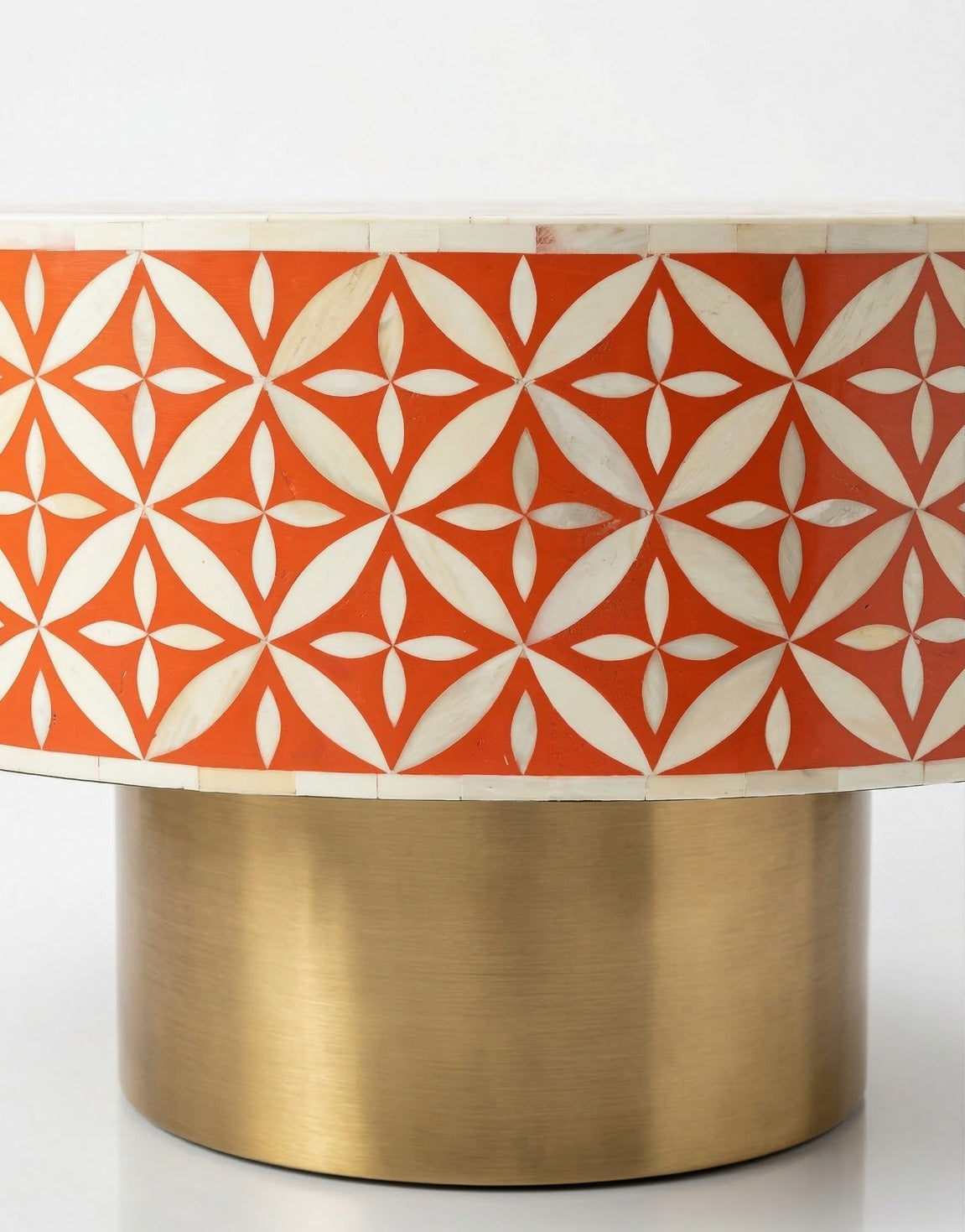 Sunburst Mosaic Bone Inlay Coffee Table