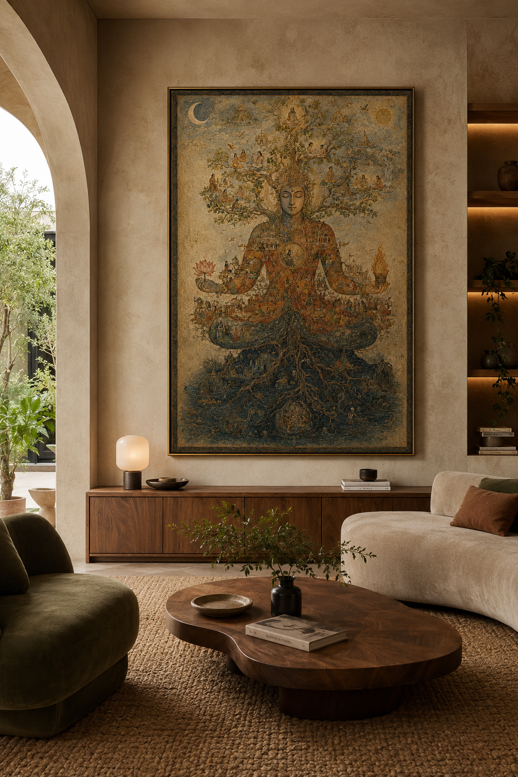 The Tree of Awakening: Buddha and the Wheel of Life Print