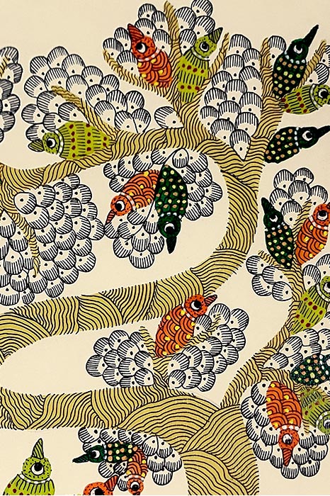 Tree of Melodic Wings – Gond Art
